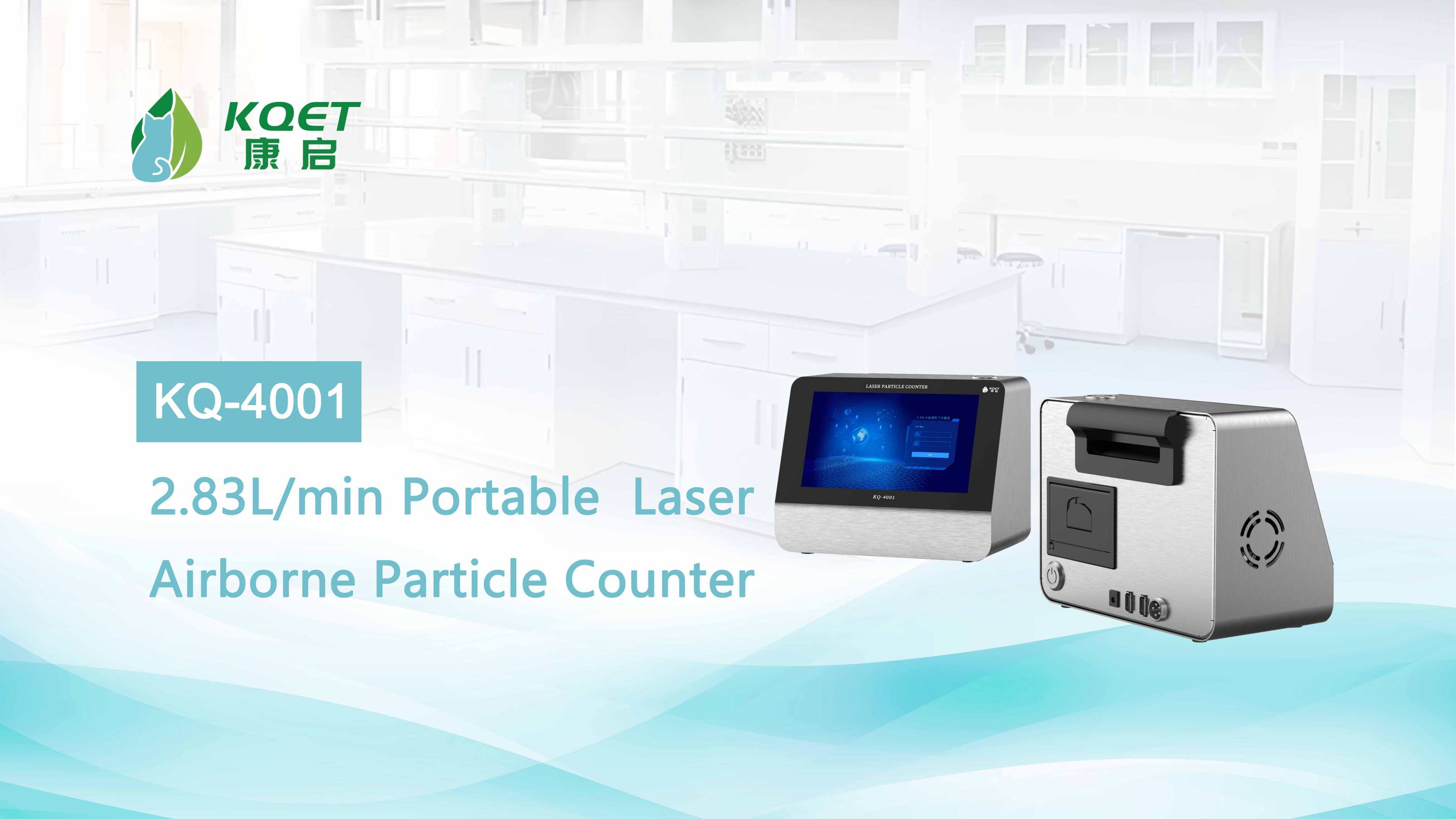 KQ-4001 Desktop Laser Airborne Particle Counter with Low Flow Rate of 2.83L