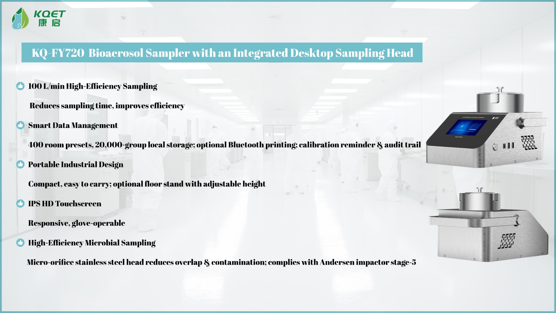 KQ-FY720 Bioaerosol Sampler with an Integrated Desktop Sampling Head